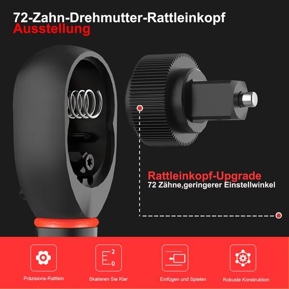 ATsafepro Drehmomentschlüssel Set 1/4 3/8 1/2 Zoll Antrieb Klicken, Drehmomentschlüssel Fahrrad Moto Auto 3-25NM 5-60NM 20-230NM, Doppelrichtung 72 Zähne mit 1/4‘‘ auf 3/8‘‘ auf 1/2‘‘ Drei Adapter