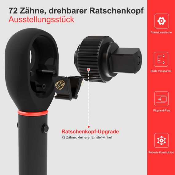 ATsafepro 14-Tlg Klein Drehmomentschlüssel Fahrrad 1–25 NM 1/4'', Drehmoment Schlüssel Auto Set, 72-Zahn-Zweiseitig Verstellbar, Mit Verlängerungsstange, 3/8 Zoll-Adapter Und Steckdosenbits