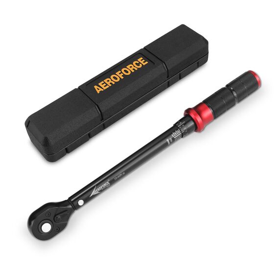 AEROFORCE 3/8-Zoll Drehmomentschlüssel (10-60 Nm), 72-Zahn Ratsche mit Doppelrichtungs-Umschaltung, Präzisionskalibriert für Fahrrad, Motorrad und Autoreparaturen
