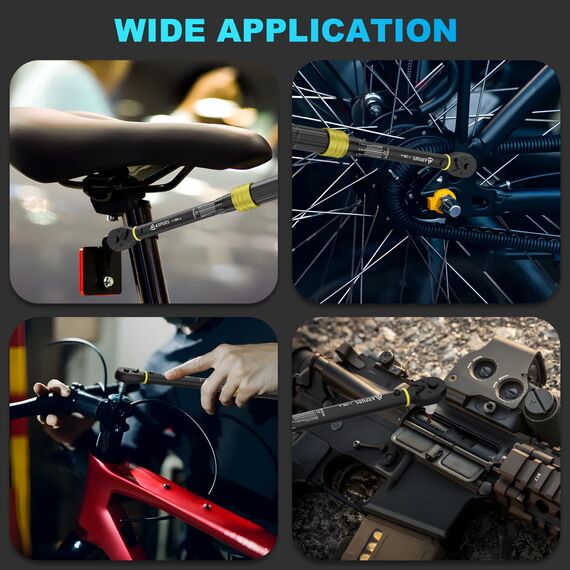 ANPUDS Drehmomentschlüssel 1/4 Zoll, 0,1NM Mikro-Einstellung, 1-25NM Fahrrad & Motorrad Drehmomentschlüssel mit Arretierung, ±3% Fehlergenauigkeit Drehmoment-Schlüssel für Fahrradwartung