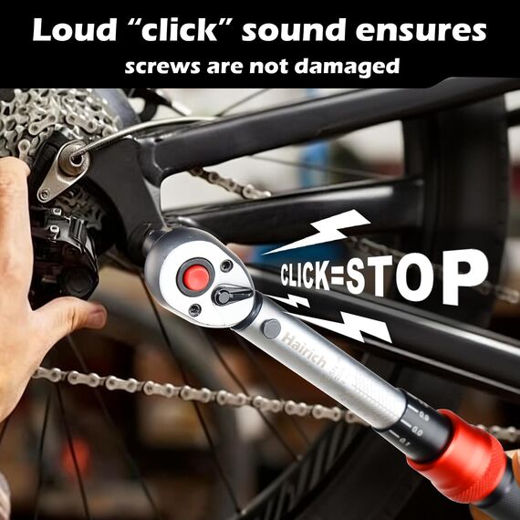 Hairich Drehmomentschlüssel Fahrrad 1/4 Zoll 1–25 Nm, ±3% Genauigkeit, 72-Zähne Ratsche, 33-teiliges Torque Wrench Set mit Verlängerung, 1/4"- 3/8" Adapter & Kardangelenk, für Fahrrad & Motorrad