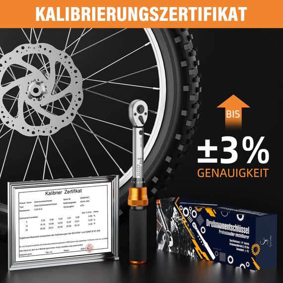 13TLG Klein Drehmomentschlüssel Fahrrad 3-25NM, 1/4 Zoll Torque Wrench Set, 72 Zähne Umschaltknarre, Ratschenkasten inklusive mit Verlängerungsstange 10 cm, Innensechskant und Torx Bit Buchse