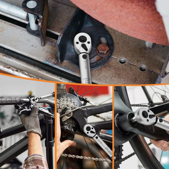 13TLG Klein Drehmomentschlüssel Fahrrad 3-25NM, 1/4 Zoll Torque Wrench Set, 72 Zähne Umschaltknarre, Ratschenkasten inklusive mit Verlängerungsstange 10 cm, Innensechskant und Torx Bit Buchse