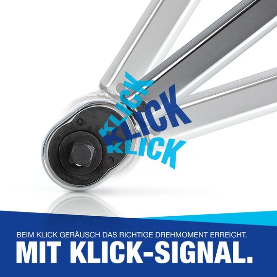 NTG Drehmomentschlüssel 1/2" Zoll 40-210 Nm inkl. 3 Stecknüsse 17 | 19 | 21mm inkl. Verlängerung + Schoneinsätze für Alufelgen - für Auto Motorrad SUV Van