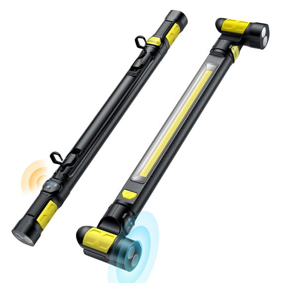 LED Arbeitsleuchte, ETOOLAB LED Werkstattlampe, 5200 mAh, Echte 1200lm, Motorraumleuchte mit Magneten, 360°Haken, Anwesenheits-Sensor, Baustrahler für Camping,Baustelle,Garage