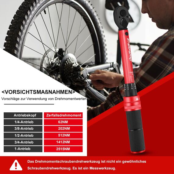 ATsafepro Fahrrad Drehmomentschlüssel 3-25 Nm, 1/4 Drehmomentschlüssel Klein, Drehmoment schlüssel Fahrrad mit dualer Richtungsverstellung und 72 Zähnen für Fahrrad und Motorrad wartung