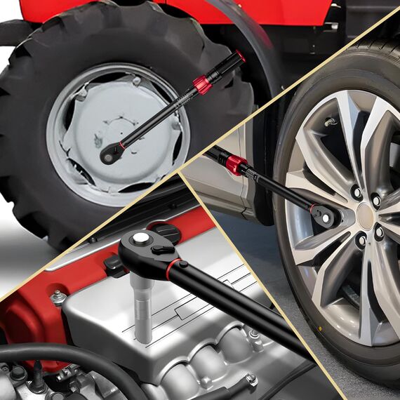NADOKHI Drehmomentschlüssel 1/2 Zoll, 20-220NM Drehmomentschlüssel Auto & Motorrad, ±3% Fehlergenauigkeit, 72T Umschaltknarre Drehmoment-Schlüssel mit Aufbewahrungsbox für Reifenwechsel, LKW, NKW