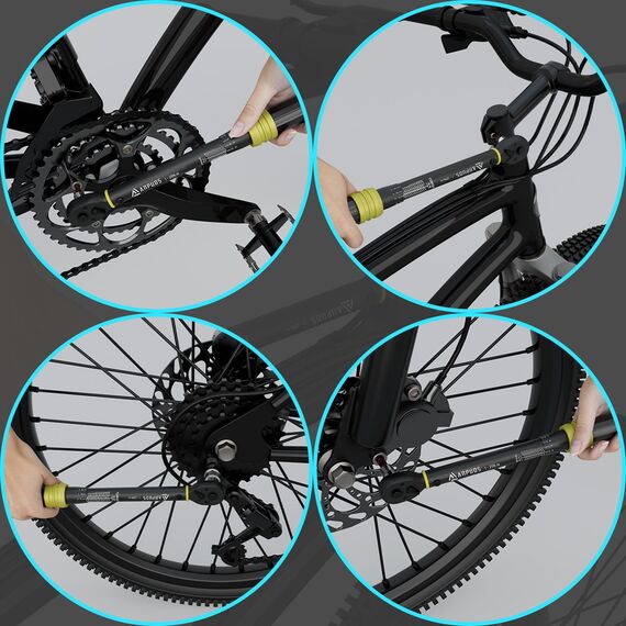 ANPUDS Drehmomentschlüssel 1/4", 1-25Nm Fahrrad & Motorrad Drehmomentschlüssel 21-tlg. Set mit Adapter, Verlängerungsstange, Innensechskant, Bits, für Fahrradwartung