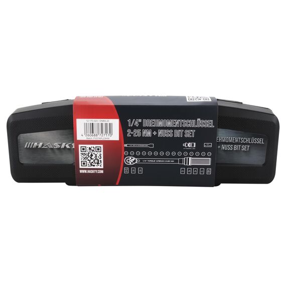 HASKYY Drehmomentschlüssel 1/4" 2-25Nm Nüsse 7 8 10 11 13 14mm Bits H2-H10 Torxbits T10 T15 T20 T25 T30 inkl. Verlängerungsadapter Adapter Fahrrad Motorrad E-bike