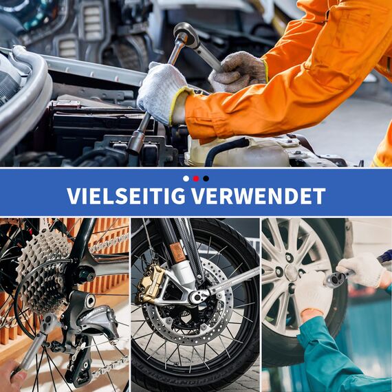 UYECOVE Drehmomentschlüssel Set, 3 teilig Drehmomentschlüssel 1/4" 5-25Nm, 3/8" 20-120Nm, 1/2" 40-220Nm, ±3% Fehlergenauigkeit Drehmomentschlüssel für Fahrrad, Motorrad, Auto, LKW