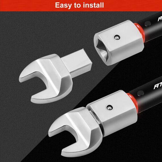 ATsafepro Drehmomentschlüssel mit offenem Ende, 3–25 Nm, 9 × 12 mm, verstellbarer Fahrrad-Drehmomentschlüssel für HVAC-Mini-Split, Kühlsystem, Fahrrad- und Motorradwartung