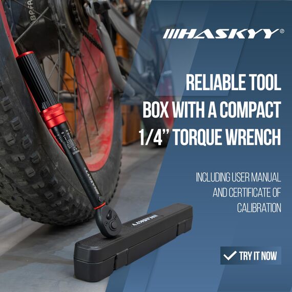 HASKYY Drehmomentschlüssel 1/4" 2-20Nm Fahrrad Motor Motorrad Quad Drehmoment Ratsche Knarre Schlüssel