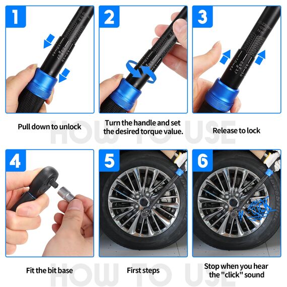 UYECOVE Drehmomentschlüssel 1/2 Zoll, 20-220 NM Einstellbar Drehmomentschlüssel Auto, ±3% Fehlergenauigkeit, 72 Zähne Drehmoment-schlüssel für Auto, LKW Reifen Motorrad Reparatur