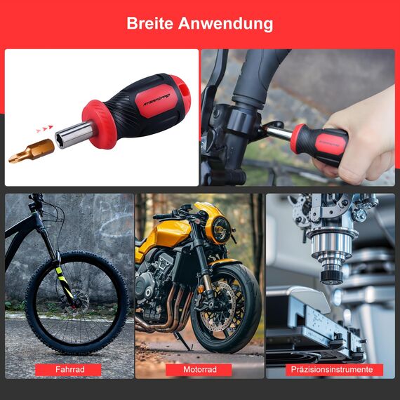ATsafepro 61-Tlg Drehmomentschlüssel Fahrrad 1/4 Zoll, 1-25 Nm Drehmoment schlüssel Auto, mit 40 Bits, Verlängerung,3/8''Adapter und einem Schraubendreher, Genauigkeit ± 3%
