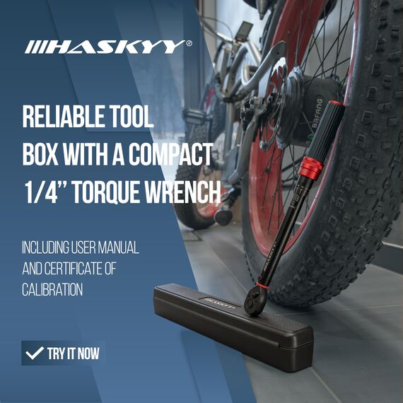 HASKYY Drehmomentschlüssel 1/4" 10-50Nm Fahrrad Motor Motorrad Quad Drehmoment Ratsche Knarre Schlüssel