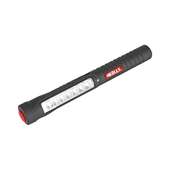 STIER LED-Stiftleuchte, 150 Lumen Vorderseite, 50 Lumen Hochleistungs-Spotlight, Magnet & Taschenklipp, USB-Ladestecker, Werkstatt Inspektionsleuchte, SMD-LEDs mit langer Lebensdauer