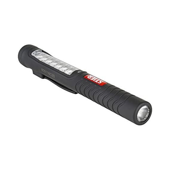 STIER LED-Stiftleuchte, 150 Lumen Vorderseite, 50 Lumen Hochleistungs-Spotlight, Magnet & Taschenklipp, USB-Ladestecker, Werkstatt Inspektionsleuchte, SMD-LEDs mit langer Lebensdauer
