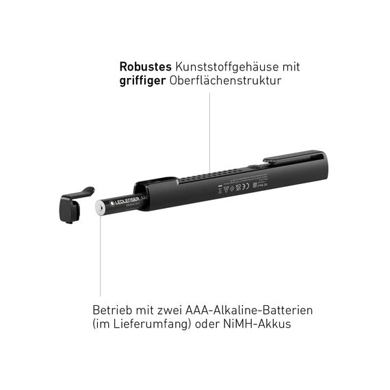 Ledlenser W2 Work Stablampe LED Werkstatt | KFZ Lampe 160 Lumen | LED Baulampe mit Batterien | 20 Stunden Leuchtdauer | Werkstattlampe | Lampe zum Arbeiten batteriebetrieben | Arbeitsleuchte aufladbar