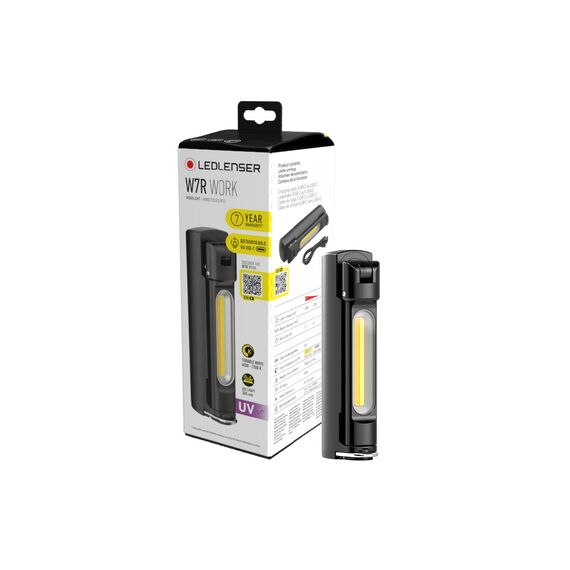 Ledlenser W7R Work Stablampe LED Werkstatt | KFZ Lampe 600 Lumen | LED Baulampe mit Akku | 5 Stunden Leuchtdauer | Werkstattlampe | Lampe zum Arbeiten | Arbeitsleuchte aufladbar | Akku Leuchte