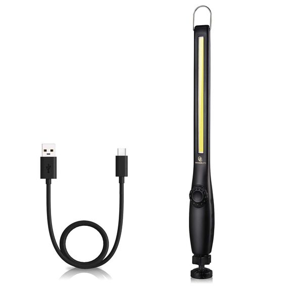 ORHOMELIFE LED Arbeitsleuchte Akku- 800LM LED Stablampe Handlampe Werkstattlampe Inspektionsleuchten mit Haken zum Aufhängen & Magnet Basis für Auto Reparatur, Werkstatt, Notbeleuchtung