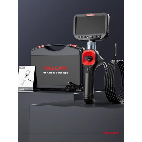 Ralcam Endoskopkamera mit Licht Endoscope Camera - 360° Endoskop Schwenkbarer 4,3" HD 720P Inspektionskamera mit Licht Rohrkamera, Kameras mit 6 LED, IP67 (6,5mm Dual-Sonde/1,5M)