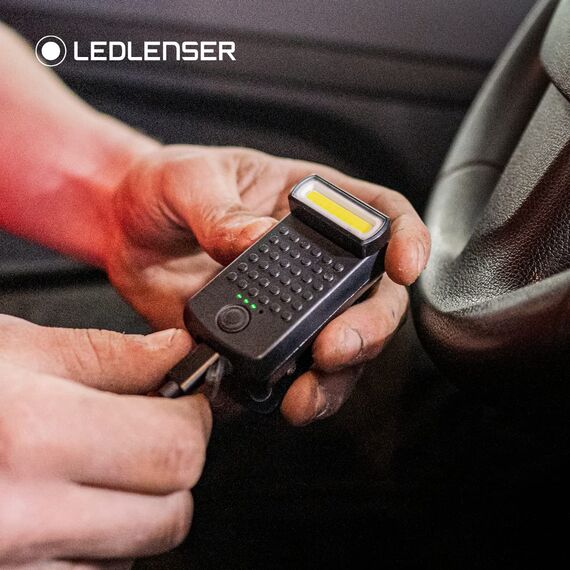 Ledlenser W1R Work Taschenlampe LED aufladbar | LED Lampe mit 220 Lumen | aufladbare Werkstattlampe und KFZ Werkzeug in einem | Lampe zum Arbeiten mit 7 Stunden Leuchtdauer | Baulampe | Handlampe