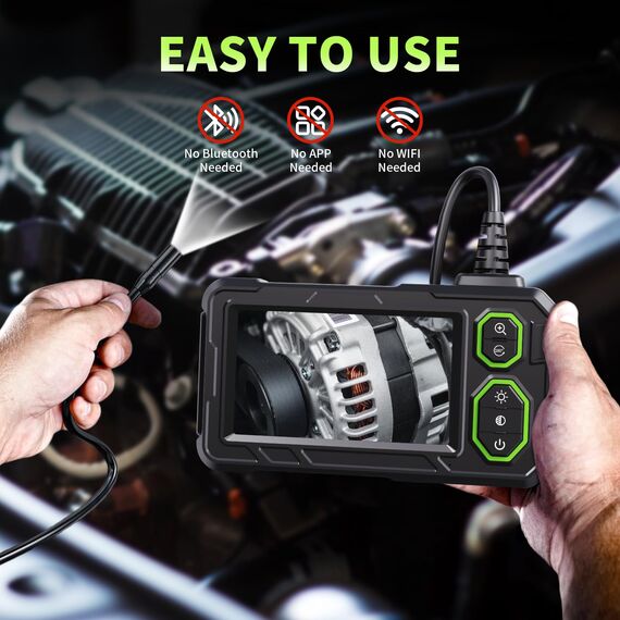 Endoskopkamera mit Licht 5M, Hopefox 1080P HD Industrie Endoskop mit 4.3-Zoll-IPS- Bildschirm, IP67 Wasserdicht Inspektionskamera mit 8 LEDs, 8mm Rohrkamera Kanalkamera mit Halbstarres Kabel