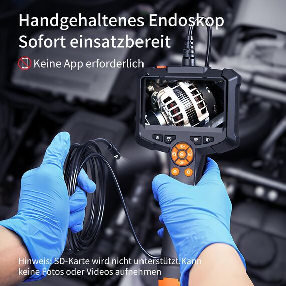 Dual Lens Endoskopkamera mit Licht, AOPICK 8mm IP67 wasserdichte Endoskop, 4.3" IPS Bildschirm Inspektionskamera, 1080P HD Rohrkamera mit 8 Einstellbaren LEDs, 16.5FT/5M Halbstarres Kabel
