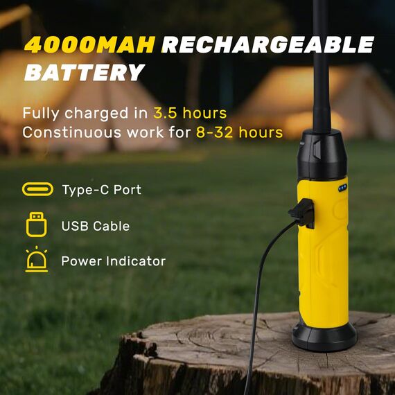 Napatyre LED Arbeitsleuchte Taschenlampe,1000 Lumen 3 Modi Superhell LED Werkstattlampe mit Magnetfuß und Schwanenhals, COB Inspektionslampe für Auto Reparatur, Werkstatt, Garage