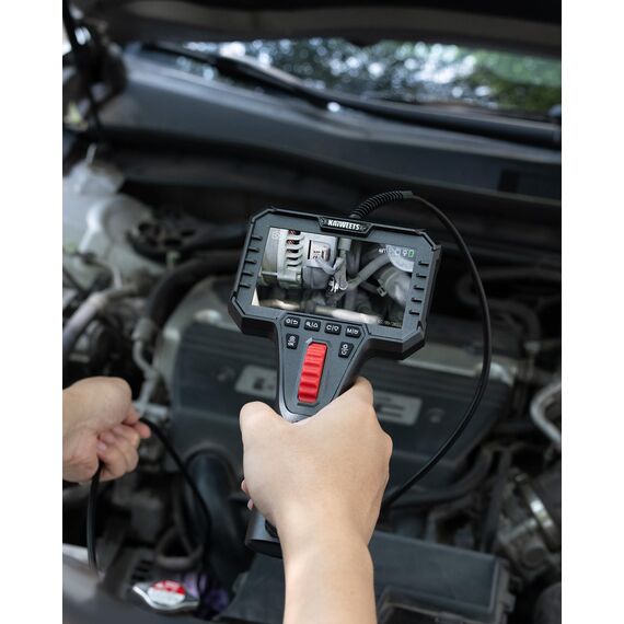 KAIWEETS Endoskopkamera mit Licht, 2-Wege artikulierte 210° Sonde (6,5 mm) mit Scrollradsteuerung, 1080P IPS-Display, 1,6 m halbstarres Kabel, IP67 wasserdicht, für Auto, Heizung, Sanitär & Industrie