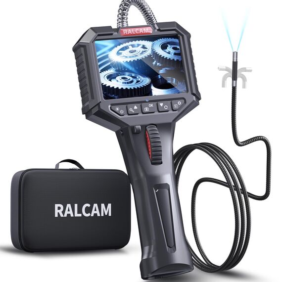 Ralcam Endoskopkamera mit Licht Endoscope Camera - Endoskop 6,2mm Inspektionskamera 3,5" HD 720P Rohrkamera, Kameras mit 6 LED, IP67 Wasserdicht 1M Halbsteifes Kabel Teleskopkamera Kfz Werkzeug