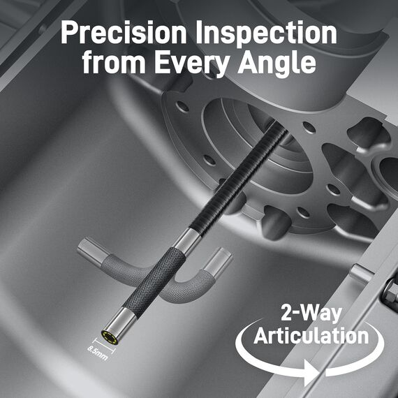 Teslong 1080P Endoskopkamera mit Licht, 4,5 Zoll LCD-Bildschirm Endoskopkamera Beweglicher Kopf, 8,5mm Drehbar Endoskopkamera, Endoskop Kamera, Inspektionskamera Rohrkamera Kanalkamera (1,55 Meter)