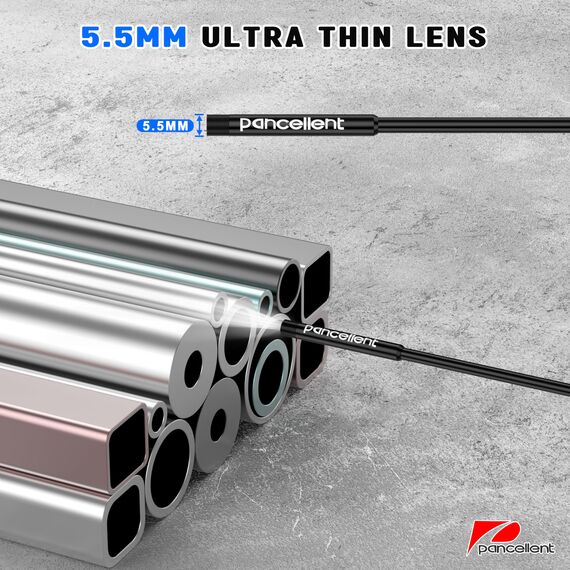 Pancellent 5,5MM 1920P Schlangen-Inspektions-Endoskop,Typ-C-Endoskop, Scope-Kamera mit 6 LED-Leuchten für Android- und iOS-Smartphones, iPhone, iPad, Samsung 5M