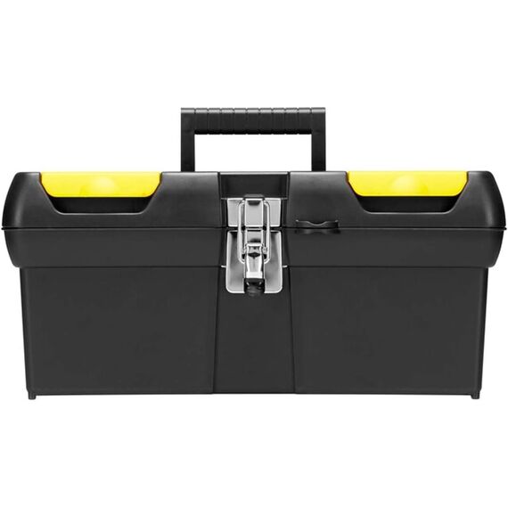 STANLEY Werkzeugkoffer leer/Werkzeugbox Werkzeugkasten - Werkzeugkiste (16 Zoll, mit herausnehmbarer Ablage, zwei Organizern, Metallschließen, Kunststffgroff) 1-92-065