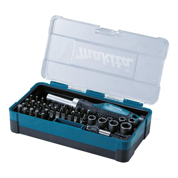 Makita E-10883 Werkzeugset 221tlg & Ratschen und Bit-Set 47-teilig, B-36170, Mehrfarbig