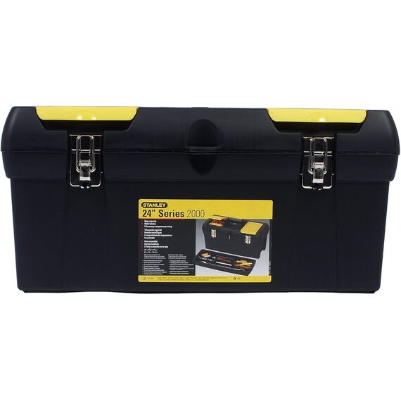 STANLEY Werkzeugbox/Werkzeugkoffer Millenium, 24" 1-92-067 (zum Verstauen und Transportieren von Werkzeug, mit herausnehmbarer Ablage, 2 Organizern im Deckel, Metallschließen, Kunststoffgriff)