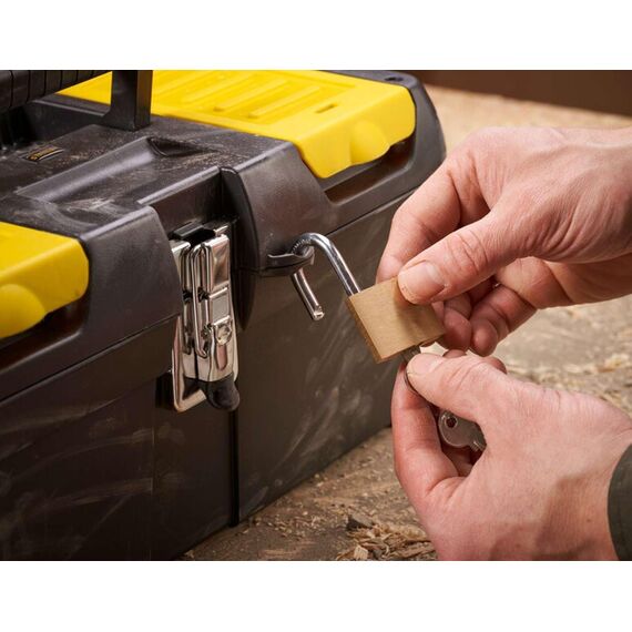 STANLEY Werkzeugkoffer leer/Werkzeugbox Werkzeugkasten - Werkzeugkiste (16 Zoll, mit herausnehmbarer Ablage, zwei Organizern, Metallschließen, Kunststffgroff) 1-92-065
