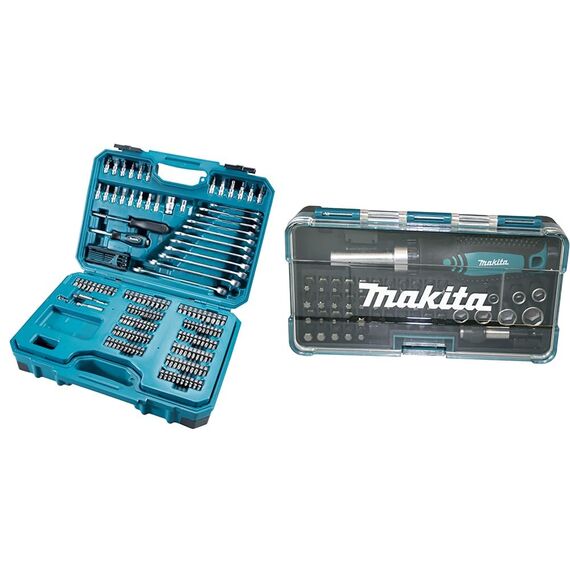 Makita E-10883 Werkzeugset 221tlg & Ratschen und Bit-Set 47-teilig, B-36170, Mehrfarbig