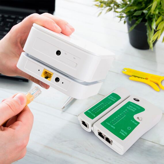 SGILE 9 in 1 Netzwerk Werkzeug Set für RJ45, RJ11, RJ12 – Crimpzange RJ 45, Netzwerk & LAN Kabel Tester, Kabeltester Kit für DIY Haushalt & Computer Wartung, Kompatibel mit CAT5 und CAT6