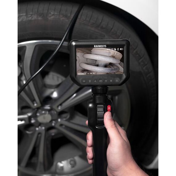 KAIWEETS Inspektionskameras Endoskopkamera mit Licht, 4,3''IPS 1080P Endoskop mit Scrollradsteuerung Zwei-Wege 210° Drehung, Flexible Rohrkamera IP67 wasserdichte für Kfz und Rohrinspektion