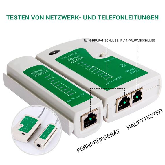 SGILE 12 in 1 Netzwerk Werkzeug Set für RJ45, RJ11, RJ12 – Crimpzange RJ 45, Netzwerk & LAN Kabel Tester, Kabeltester Kit für DIY Haushalt & Computer Wartung, Kompatibel mit CAT5 und CAT6