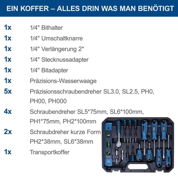 Scheppach Werkzeugkoffer TB90 gefüllt | 88-teiliges Werkzeug-Set | stabiler Transportkoffer | Biteinsätze & Schraubendreher aus hochwertigem Chrom-Vanadium-Stahl | inkl. Hammer, Zangen und vieles mehr
