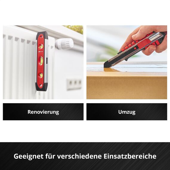 Original Einhell E-Case 79-tlg. Werkzeugkoffer Umzug (Schlosserhammer, Zangen, Bit-Zubehör, Abbrechklingenmesser, Maßband, Wasserwaage, Gabel-Ringschlüssel, Systemkoffer)