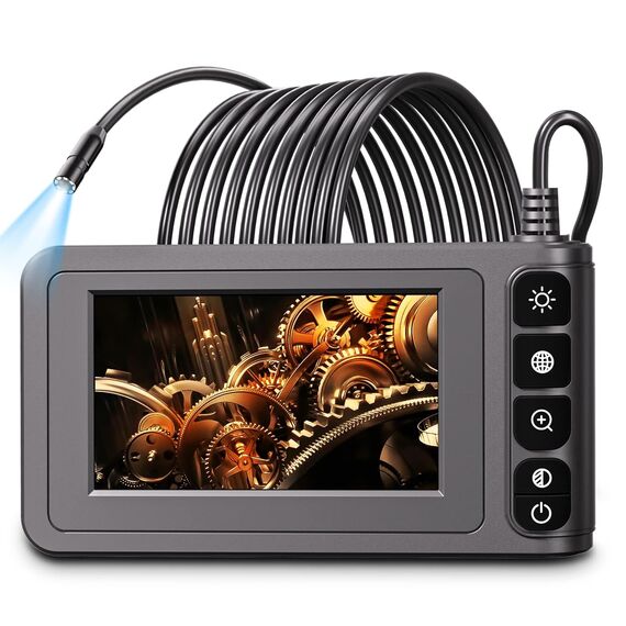 Industrial Endoskop, SKYBASIC Inspektionskamera mit 4,3-Zoll-Bildschirm Endoskopkamera mit 8 LED-Licht 8 mm IP67 wasserdichte Kamera Rohrkamera Endoskop Kamera 3 Helligkeiten Einstellbar-5m