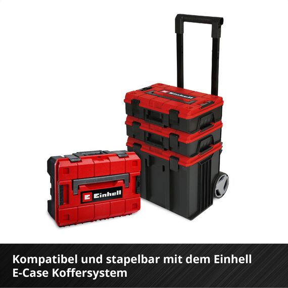 Original Einhell E-Case 78-tlg. Werkzeugkoffer Renovierung (Sanierungen, Bohrer-Set, Bit-Set, Fugenwerkzeug, Zangen, Spachtel, Holzsäge, Rollgabelschlüssel, Wasserwaage, Systemkoffer)