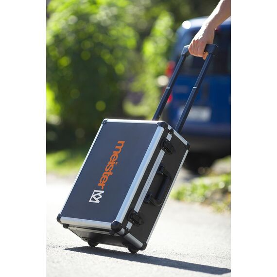 Meister Werkzeugtrolley 230-teilig - Werkzeug-Set - Mit Rollen - Teleskophandgriff/Profi Werkzeugkoffer befüllt/Werkzeugkiste fahrbar auf Rollen/Werkzeugbox komplett mit Werkzeug