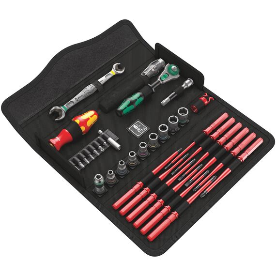 Wera 05135926001 KK W 1 Kraftform Kompakt W1 Wartung, 1/4" x 10 mm, Werkzeug-Set, 35-teilig Schwarz Stück