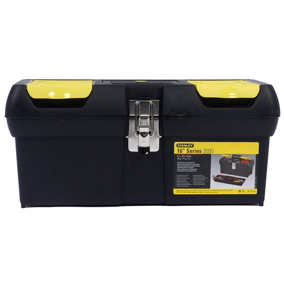 Stanley Werkzeugbox/Werkzeugkoffer Millenium & Werkzeugbox Millenium (16 Zoll, mit herausnehmbarer Ablage, zwei Organizern, Metallschließen, Kunststffgroff) 1-92-065