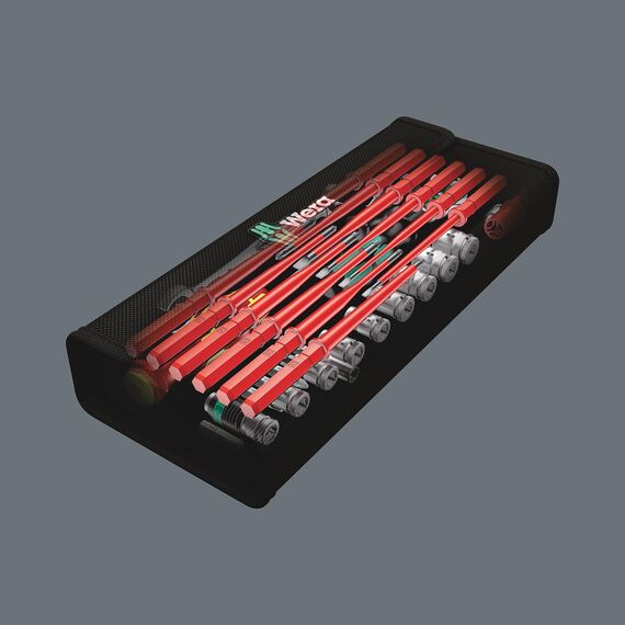 Wera 05135926001 KK W 1 Kraftform Kompakt W1 Wartung, 1/4" x 10 mm, Werkzeug-Set, 35-teilig Schwarz Stück