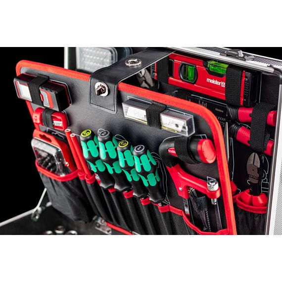 Meister Werkzeugtrolley 238-teilig - Mit Qualitätswerkzeug von Knipex & Wera - Teleskophandgriff / Profi Werkzeugkoffer befüllt / Werkzeugkiste fahrbar auf Rollen / Werkzeugbox / 8973770